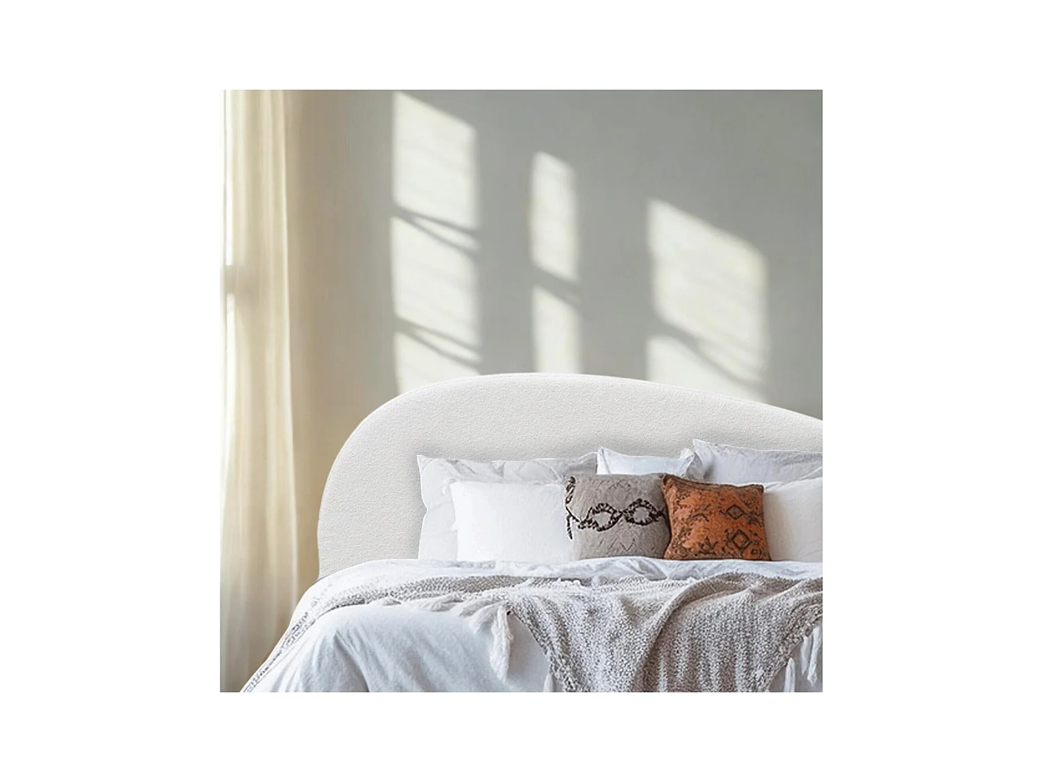 Cabecero bouclette blanco 165 cm LENA