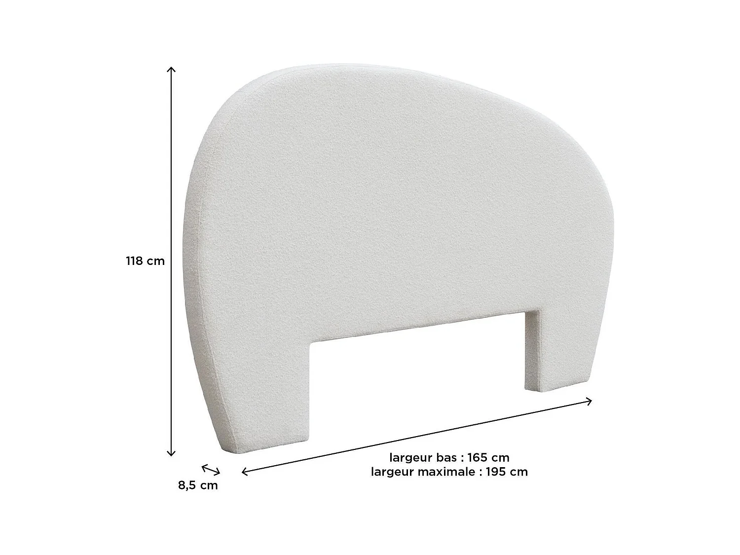 Cabecero bouclette blanco 165 cm LENA