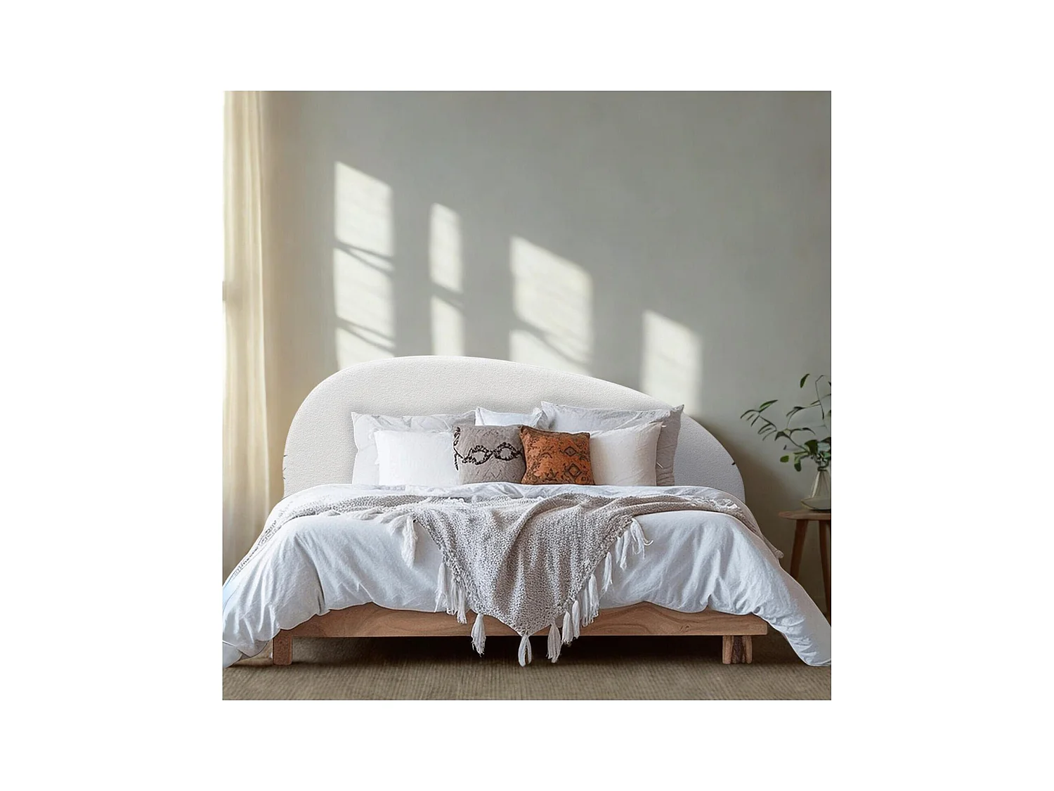 Cabecero bouclette blanco 165 cm LENA