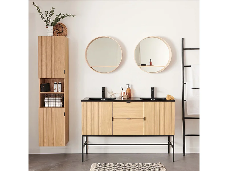 Doppelwaschtisch + Spiegel + STUDIO-Säule