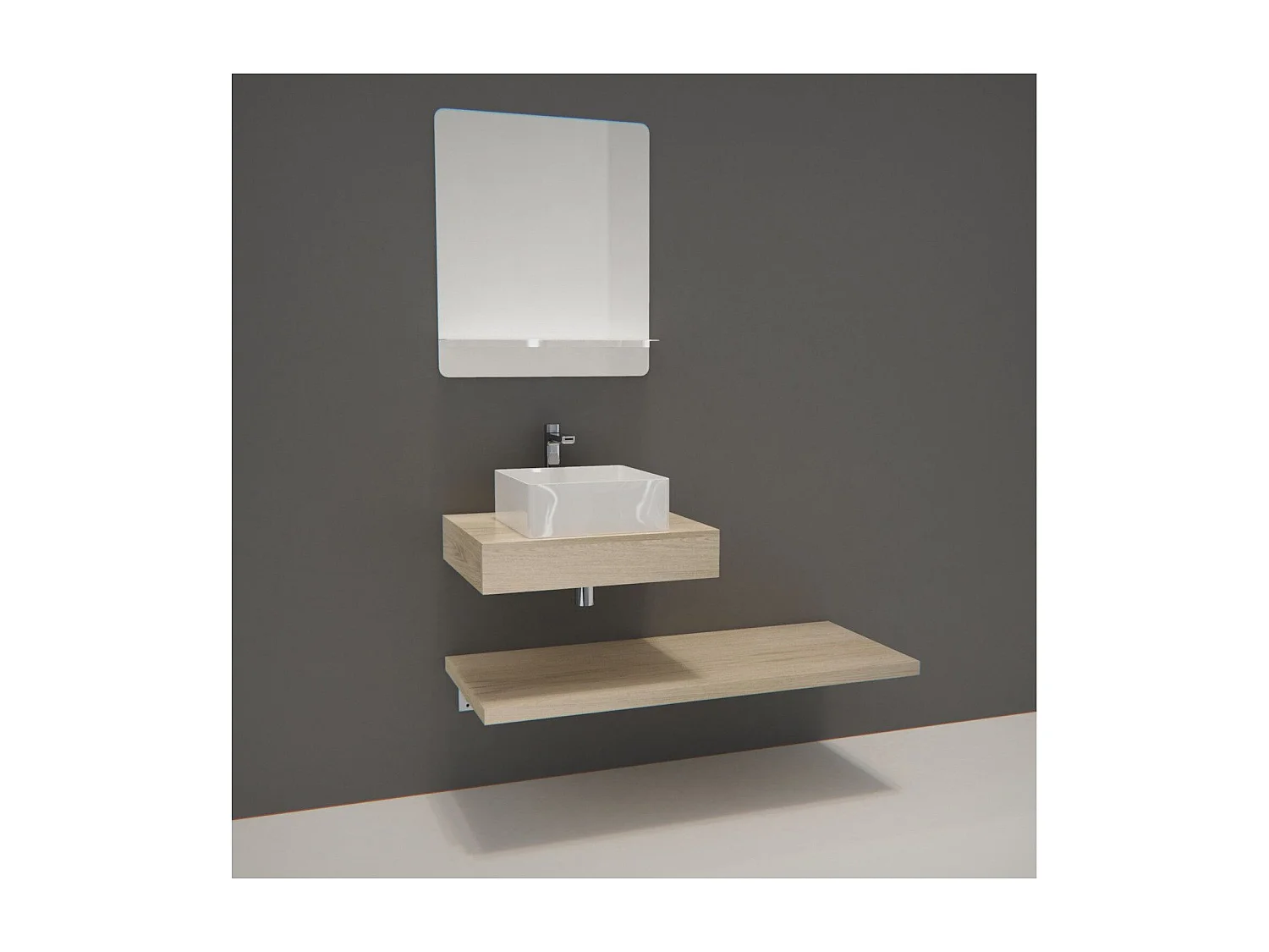 Enkele unit + wastafel + WILL spiegel