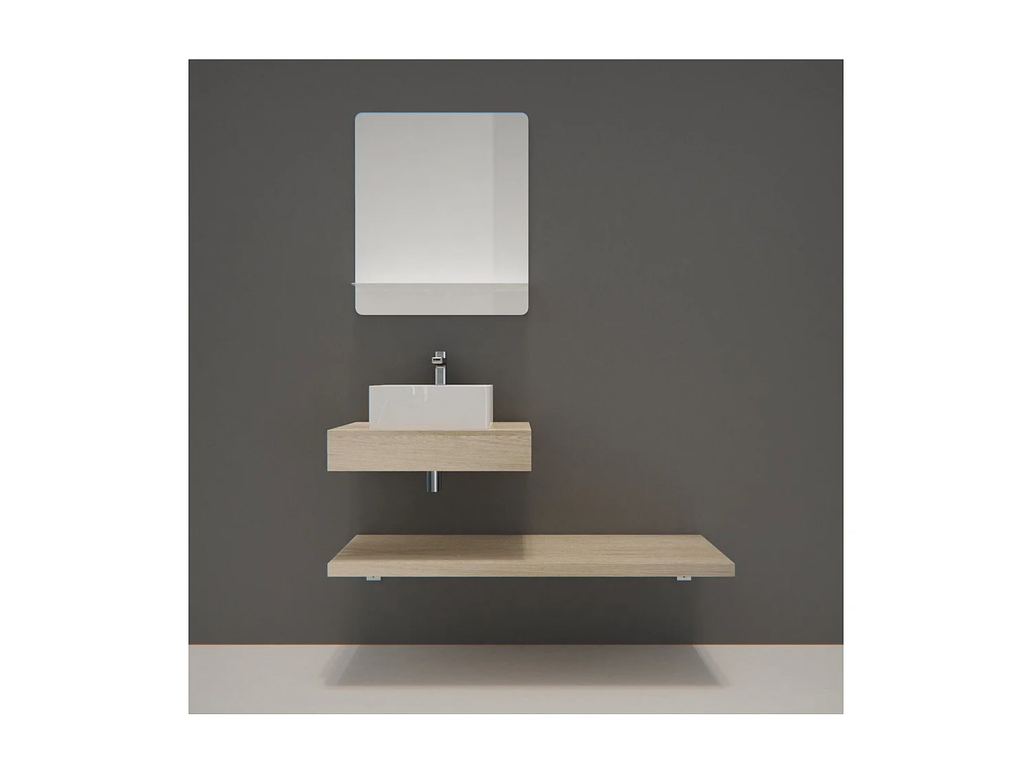 Enkele unit + wastafel + WILL spiegel