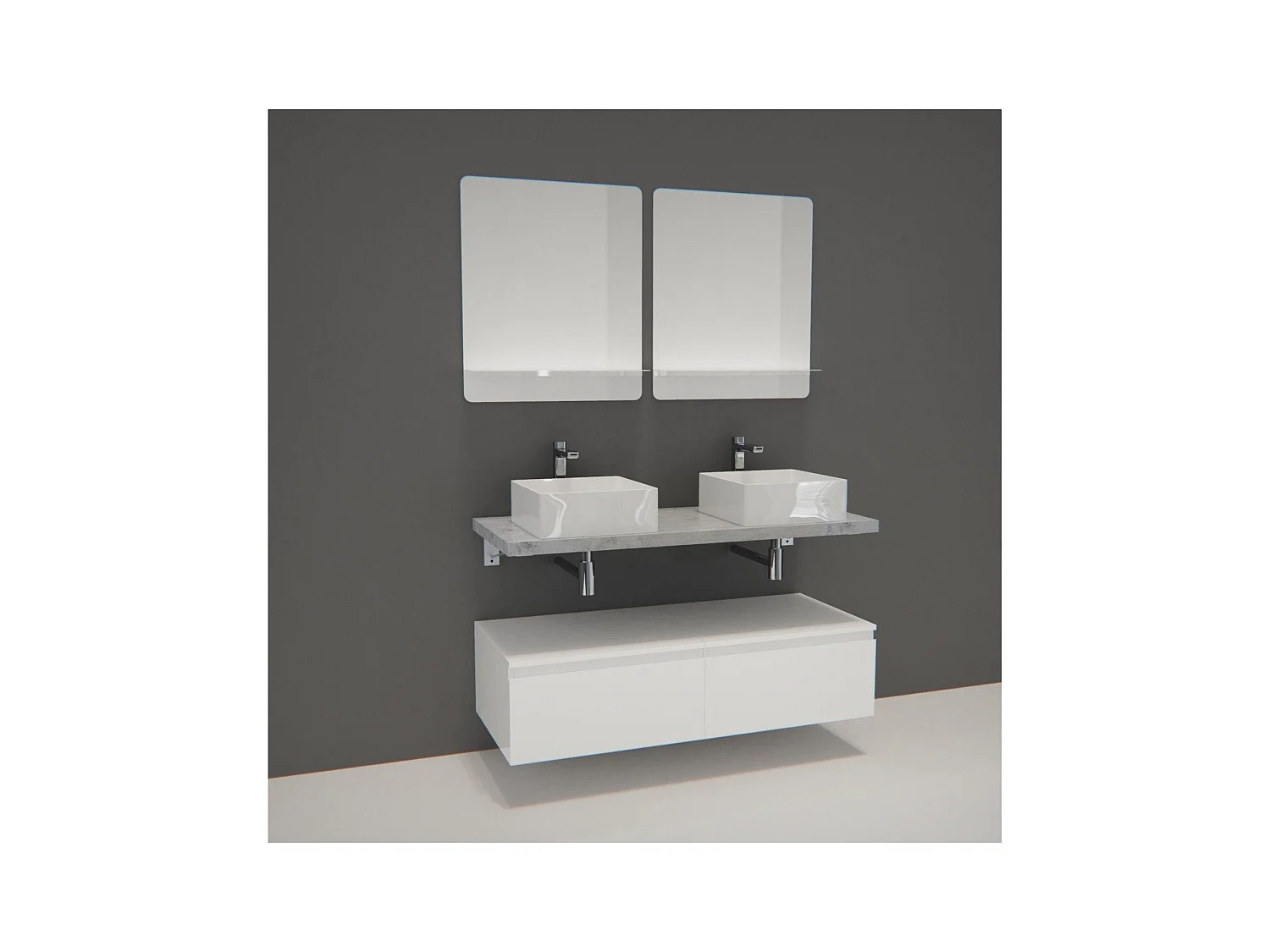Mobile lavabo doppio + lavabo + specchio