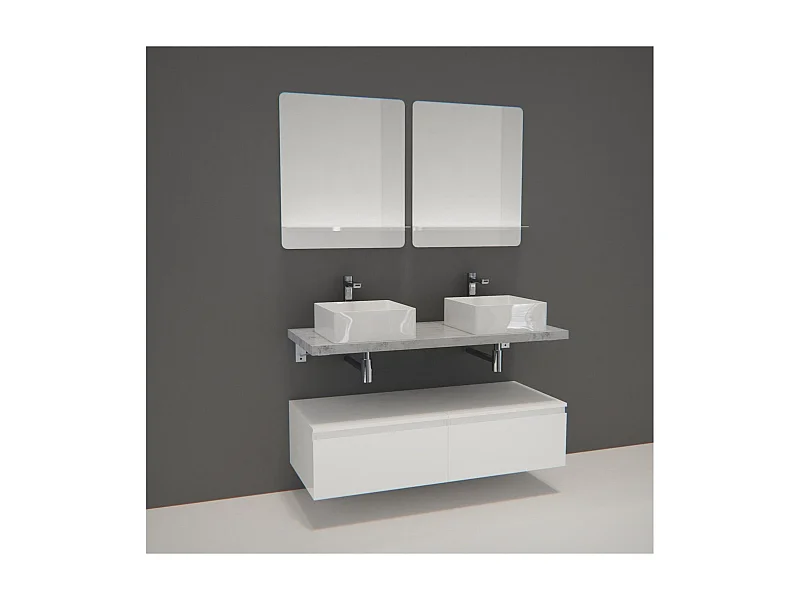 Mobile lavabo doppio + lavabo + specchio