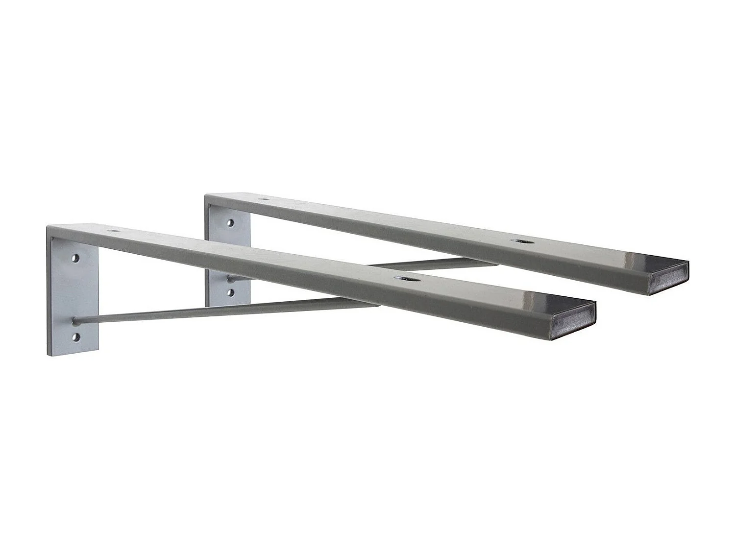 Meuble de Salle de Bain WILL - 2 Plans suspendus 60 cm + Vasque + Miroir + Equerres