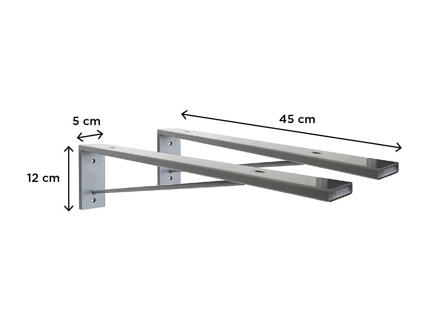 Meuble de Salle de Bain WILL - 2 Plans suspendus 60 cm + Vasque + Miroir + Equerres