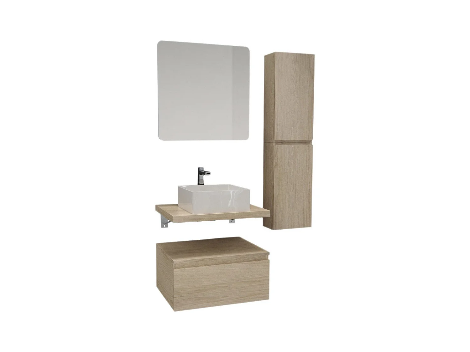 Einzelmöbel + Waschbecken + Spiegel + WILL-Säule