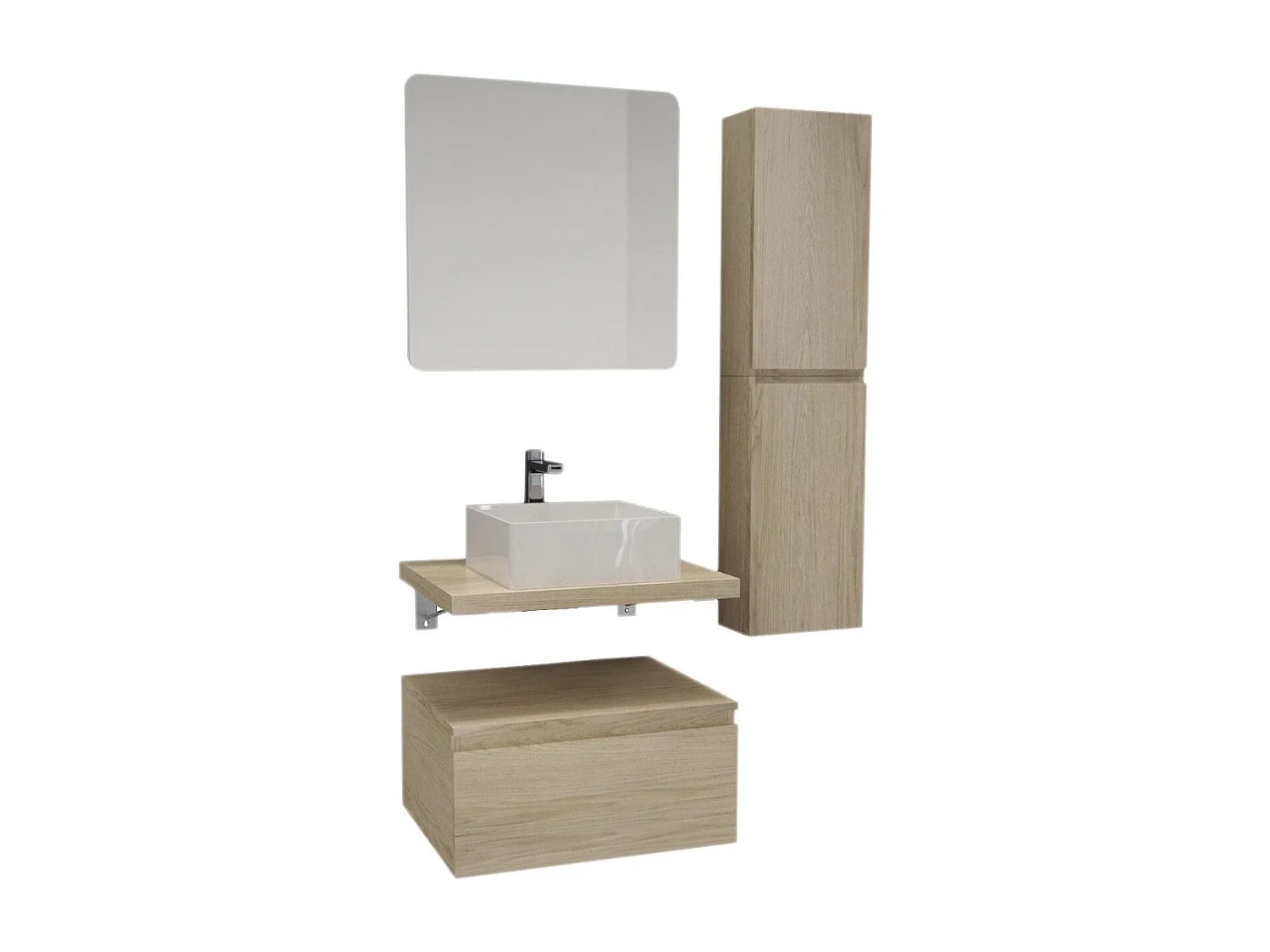 Enkele unit + wastafel + spiegel + WILL kolom