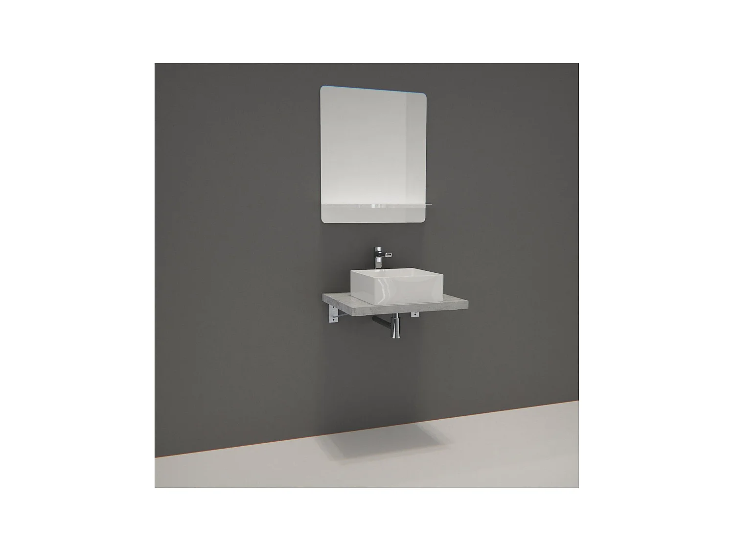 Mobile singolo + lavabo + specchio WILL
