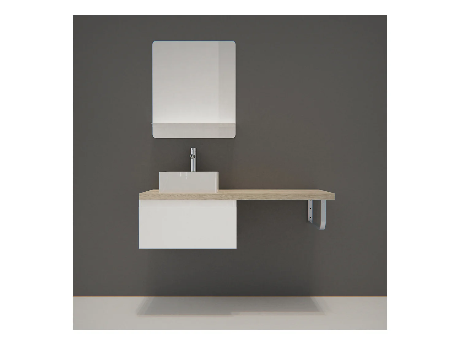 Enkele unit + wastafel + WILL spiegel