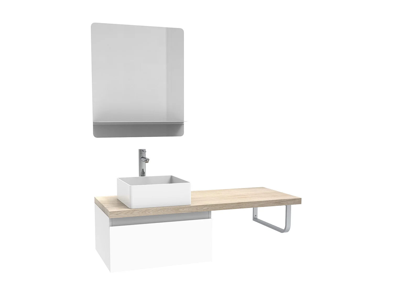 Mueble individual + lavabo + espejo WILL
