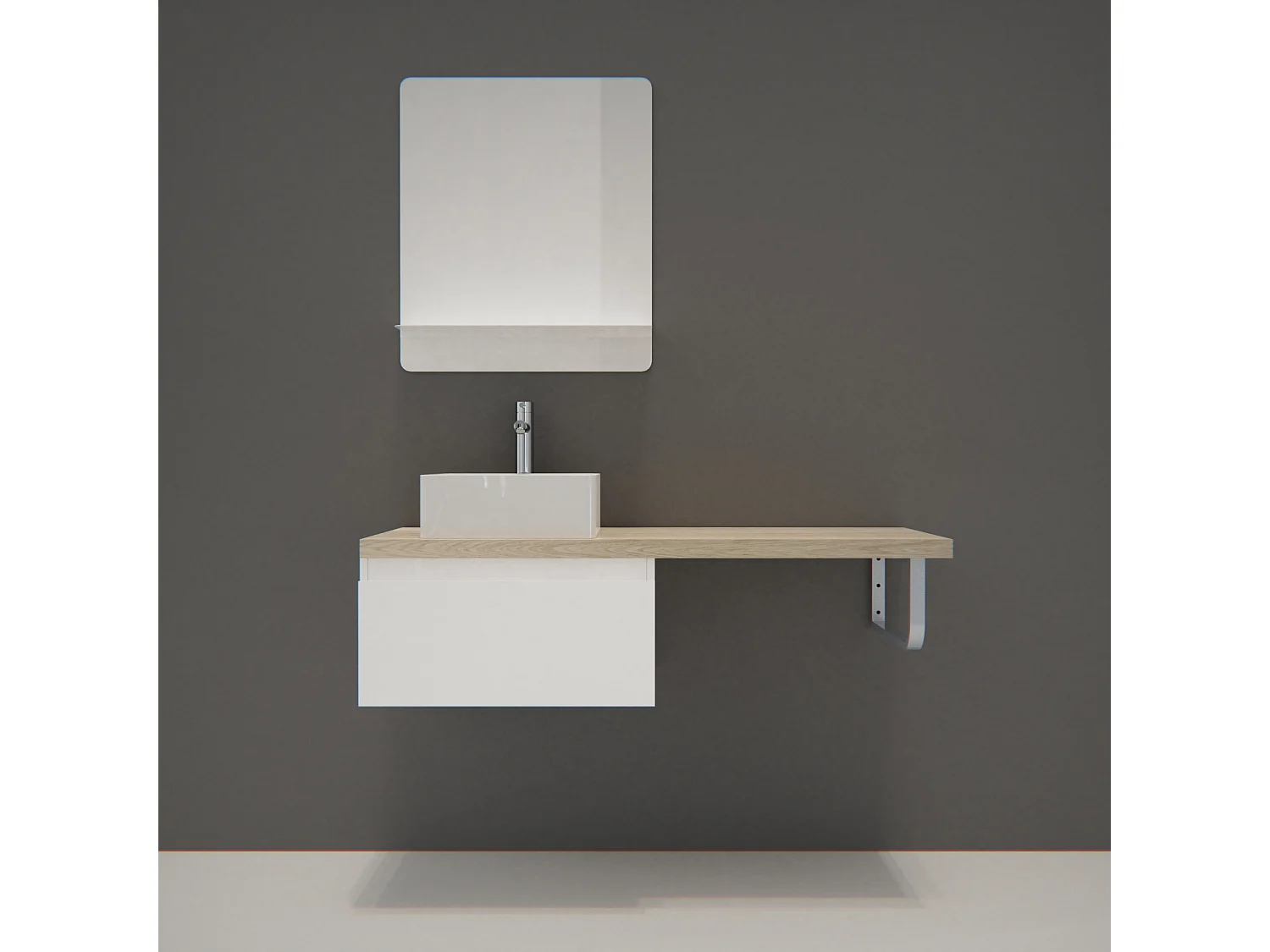 Mueble individual + lavabo + espejo WILL