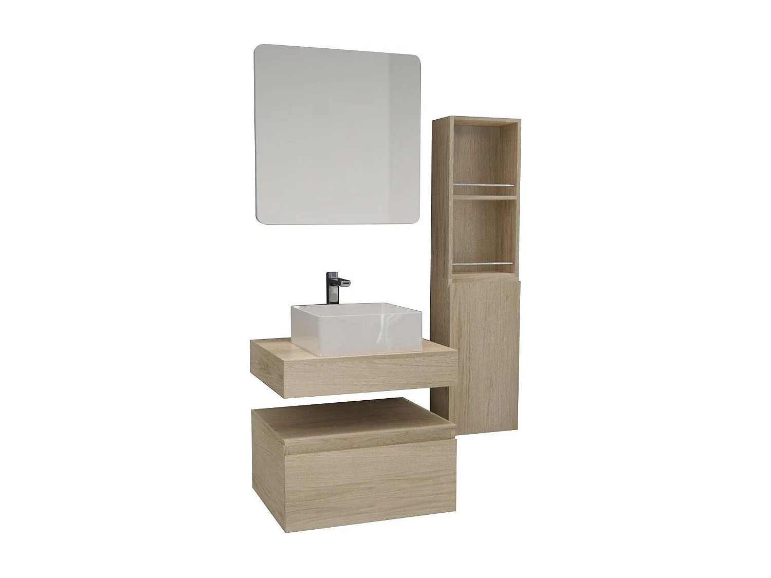 Dikke plattegrond + wastafel + spiegel + WILL-kolom