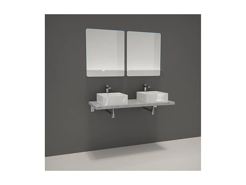 Mueble de lavabo doble + lavabo + espejo WILL
