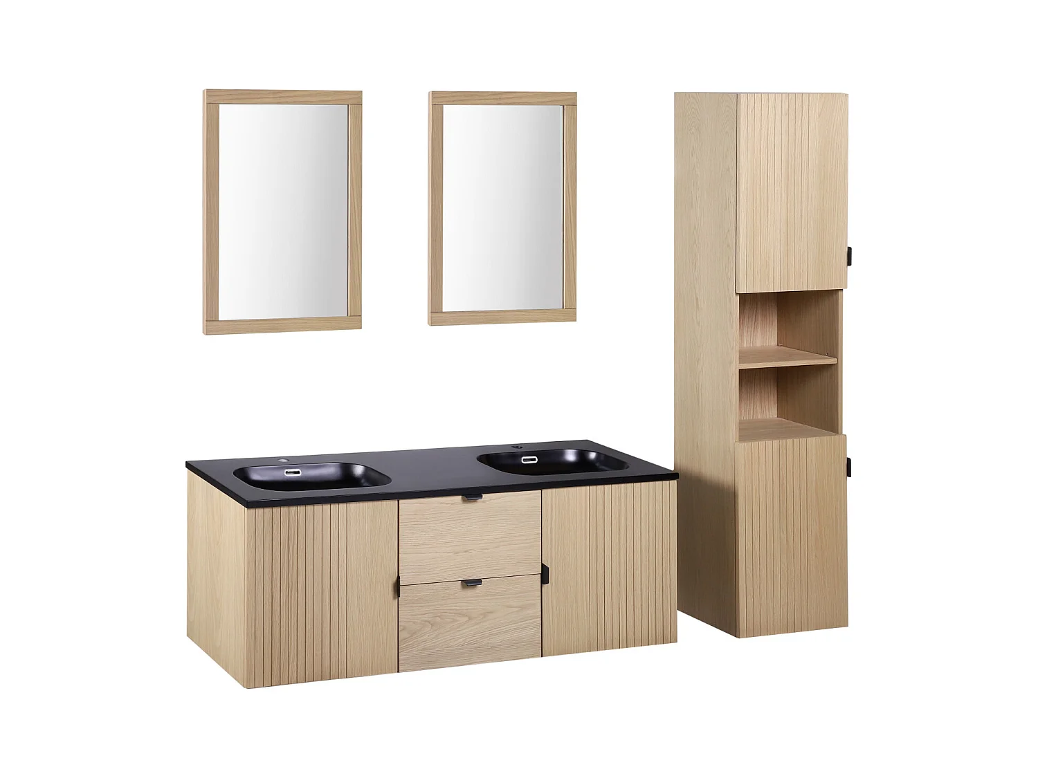 Doppelwaschtisch + Spiegel + STUDIO-Säule