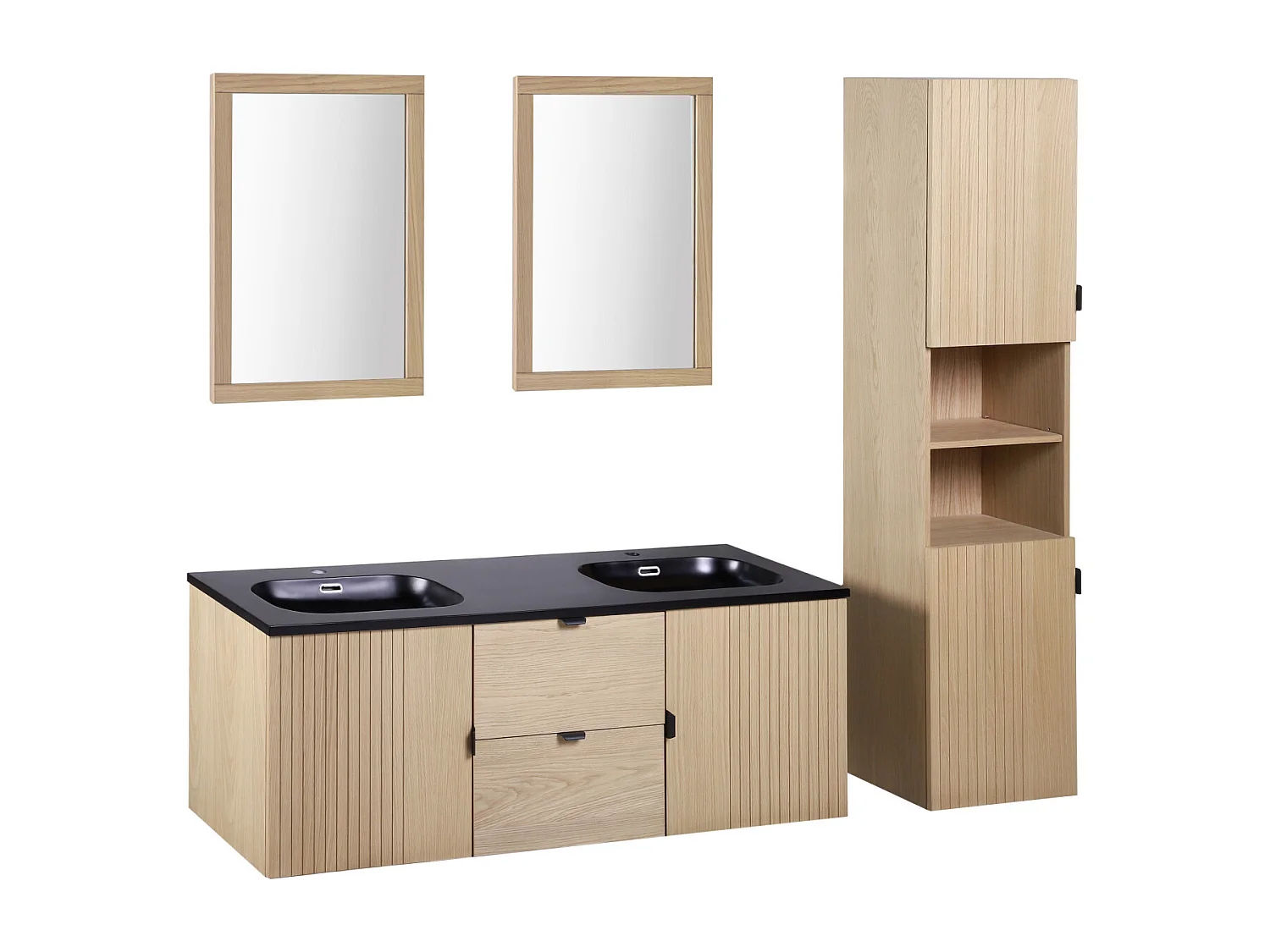 Doppelwaschtisch + Spiegel + STUDIO-Säule