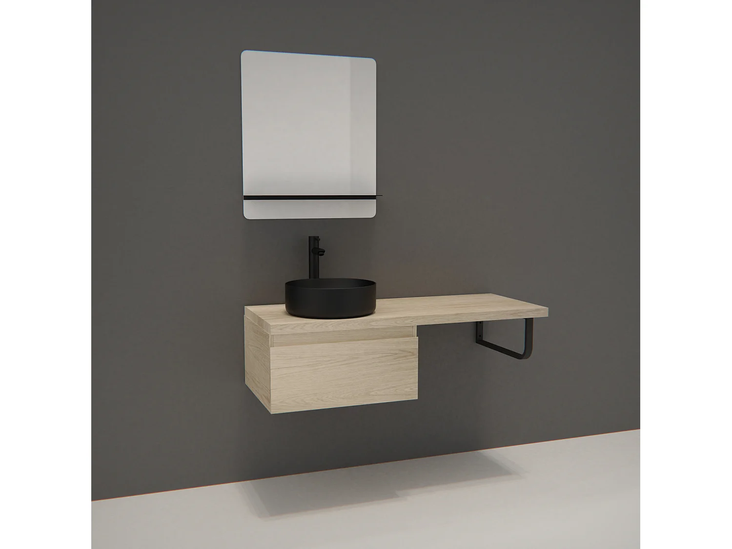 Enkele unit + wastafel + WILL spiegel