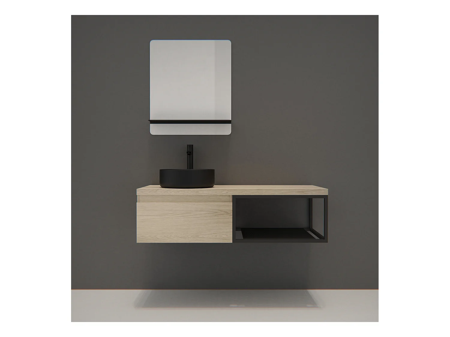 Enkele unit + wastafel + WILL spiegel