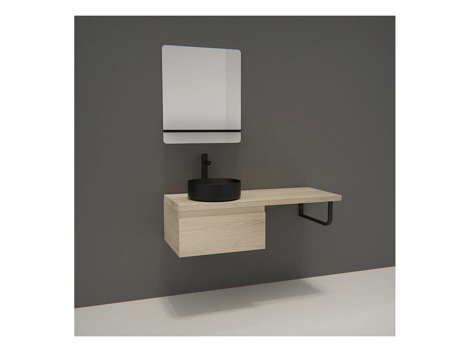 Meuble de salle de bain suspendu avec vasque et miroir WILL