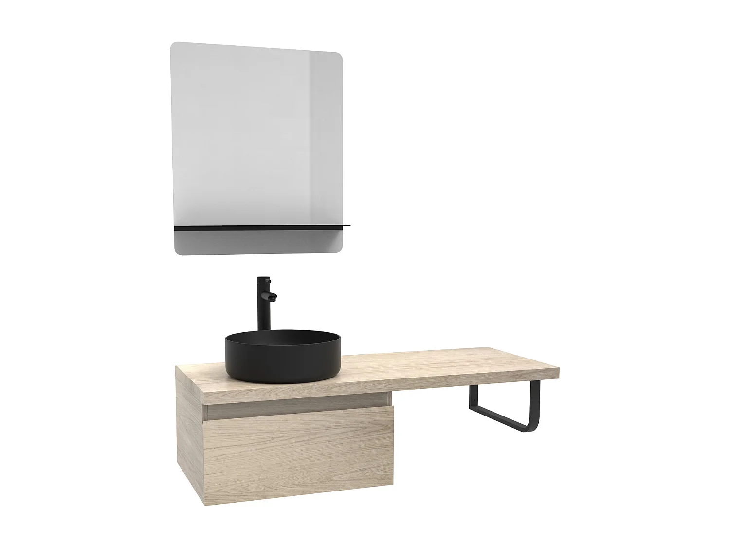 Mueble individual + lavabo + espejo WILL