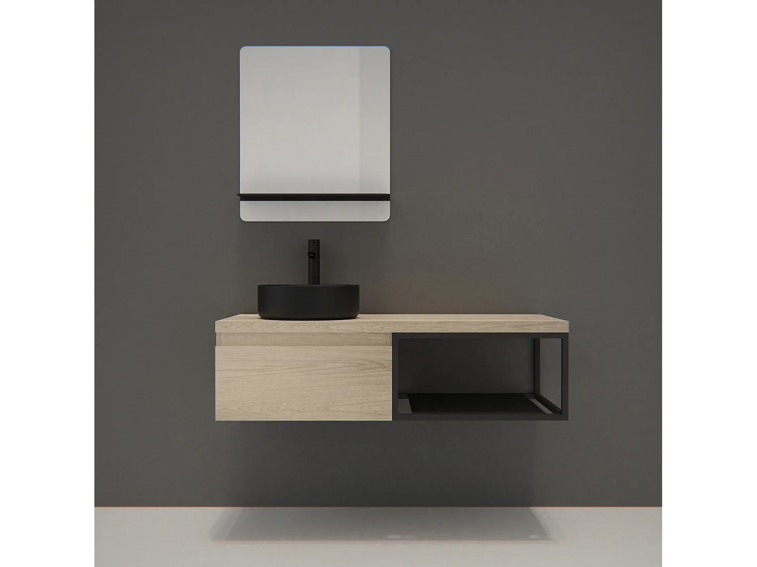 Mueble individual + lavabo + espejo WILL