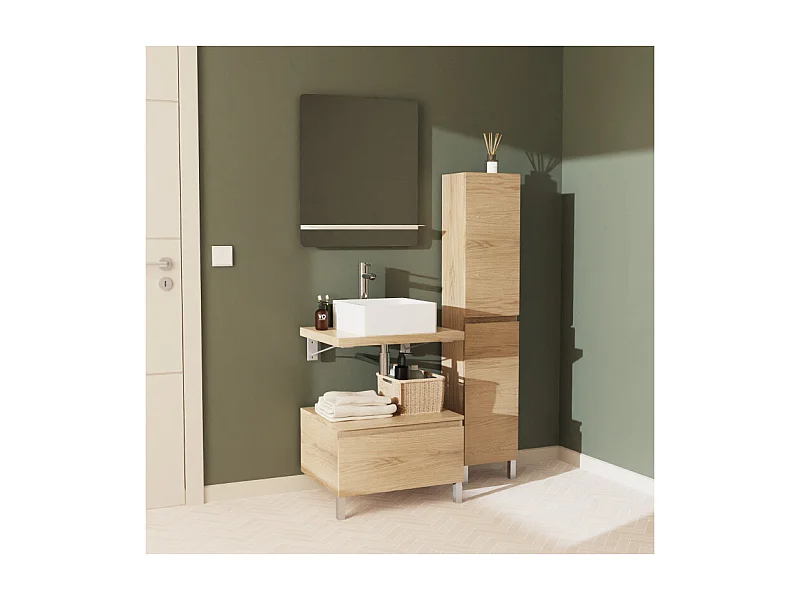 Hängeschrank + Waschbecken + Spiegel + WILL-Säule