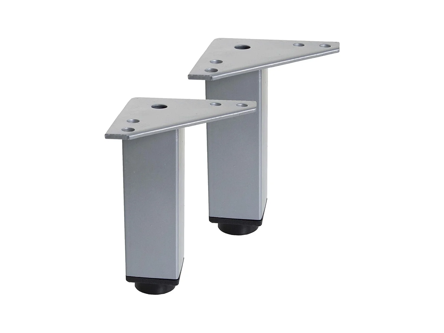 Lot de 2 pieds réglables en métal pour meuble de salle de bain