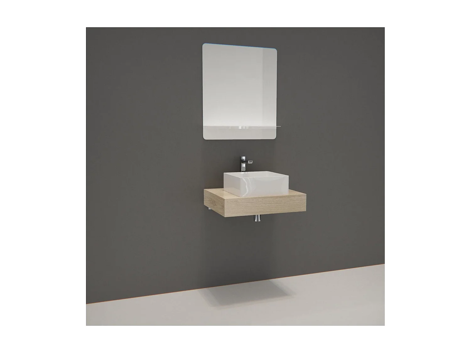 Enkele unit + wastafel + WILL spiegel