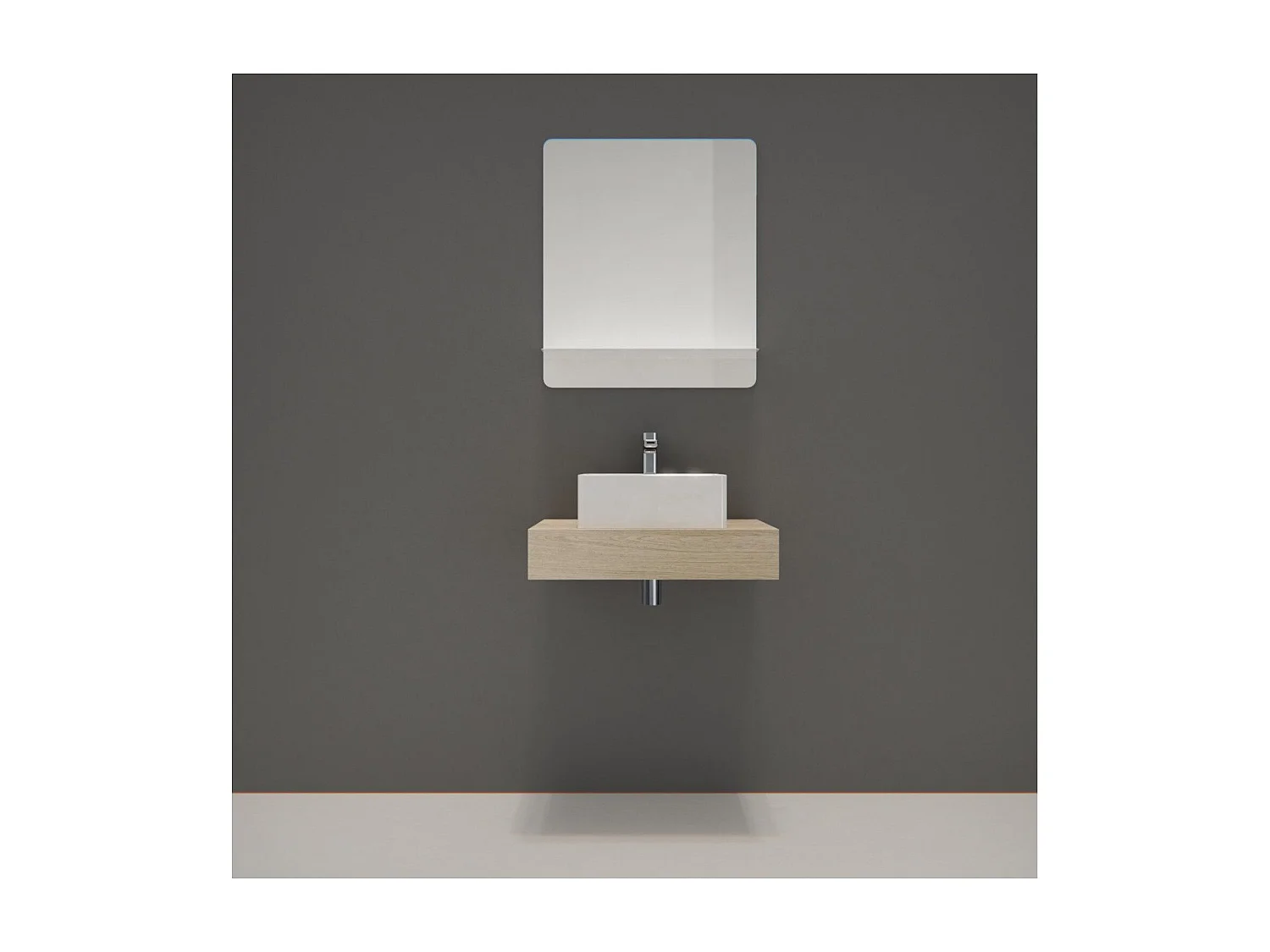 Enkele unit + wastafel + WILL spiegel