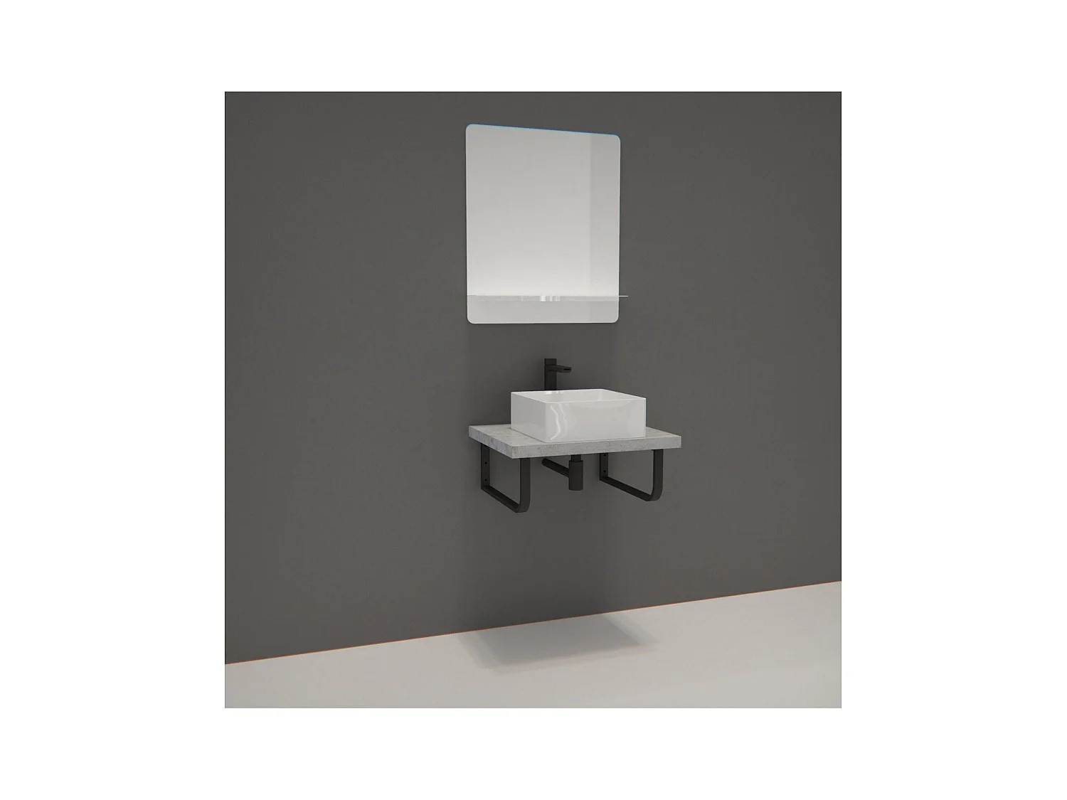 Mobile singolo + lavabo + specchio WILL