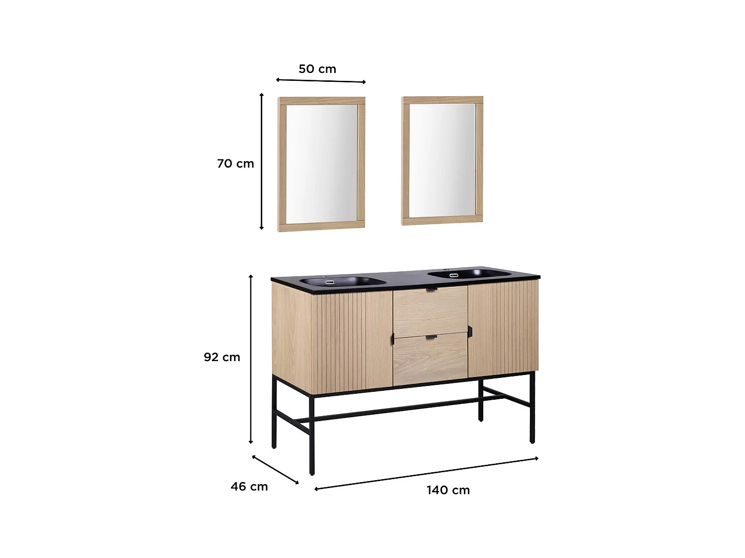 STUDIO Doppelwaschtisch + Spiegel