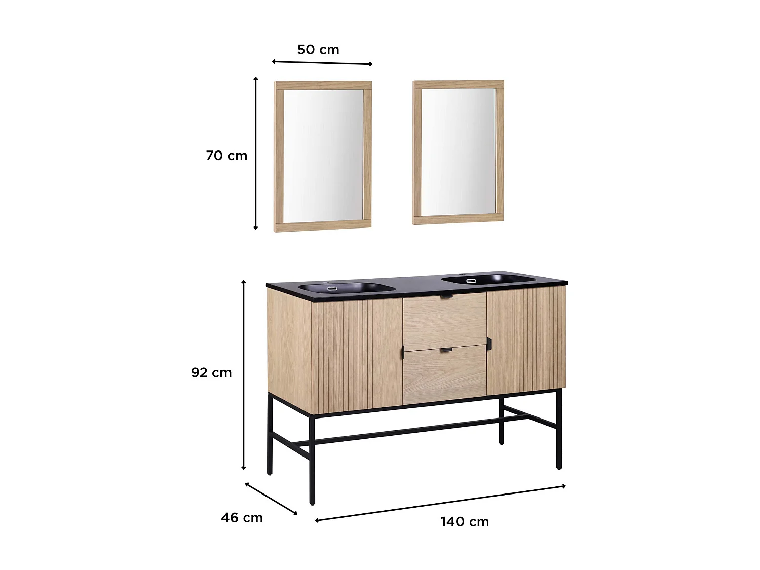 STUDIO Doppelwaschtisch + Spiegel