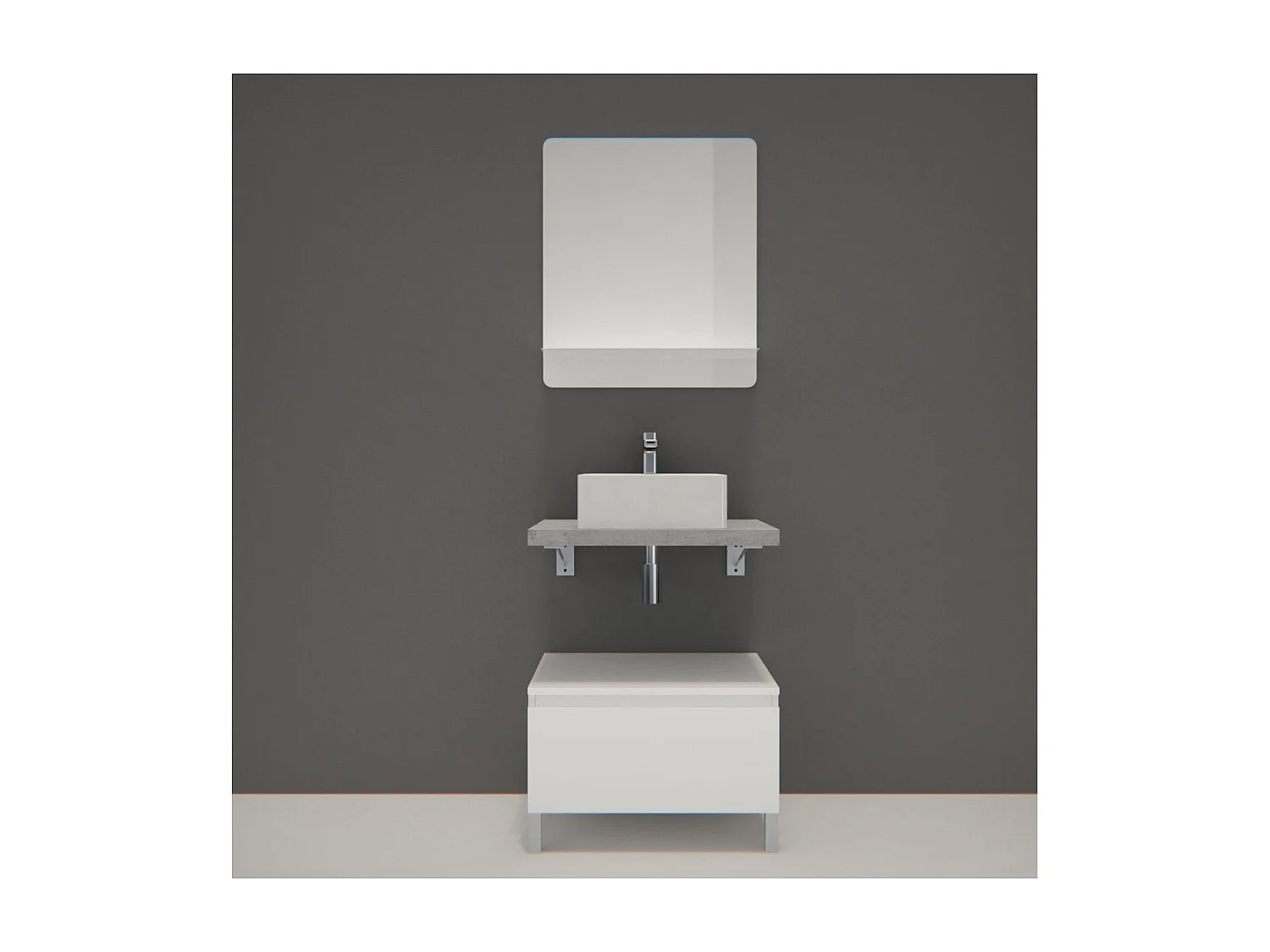 Einzelmöbel + Waschbecken + WILL-Spiegel