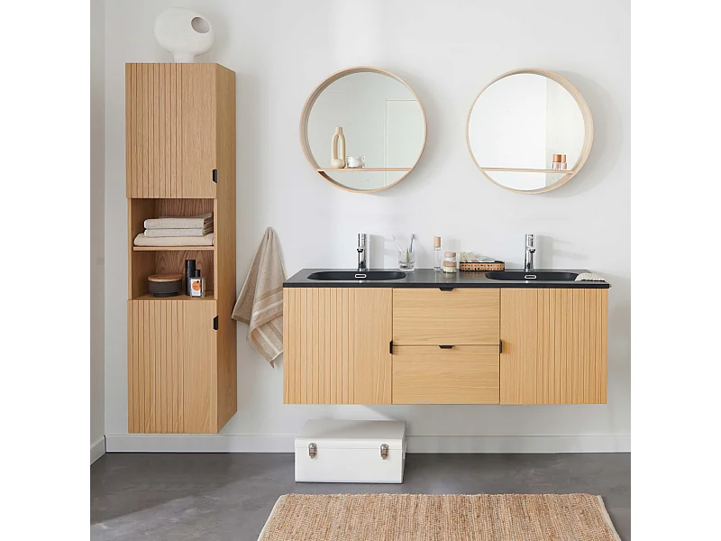 Doppelwaschtisch + Spiegel + STUDIO-Säule