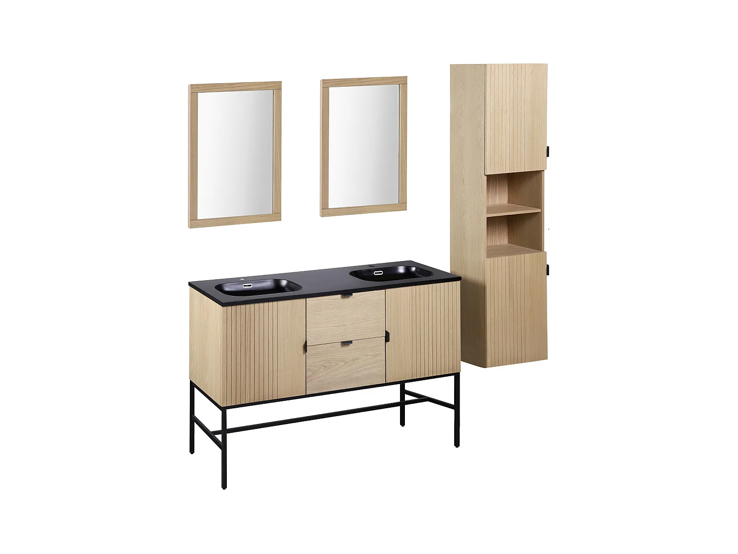 Doppelwaschtisch + Spiegel + STUDIO-Säule