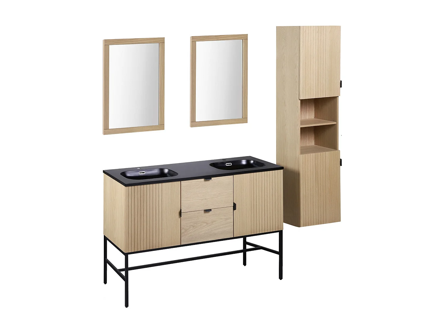 Doppelwaschtisch + Spiegel + STUDIO-Säule