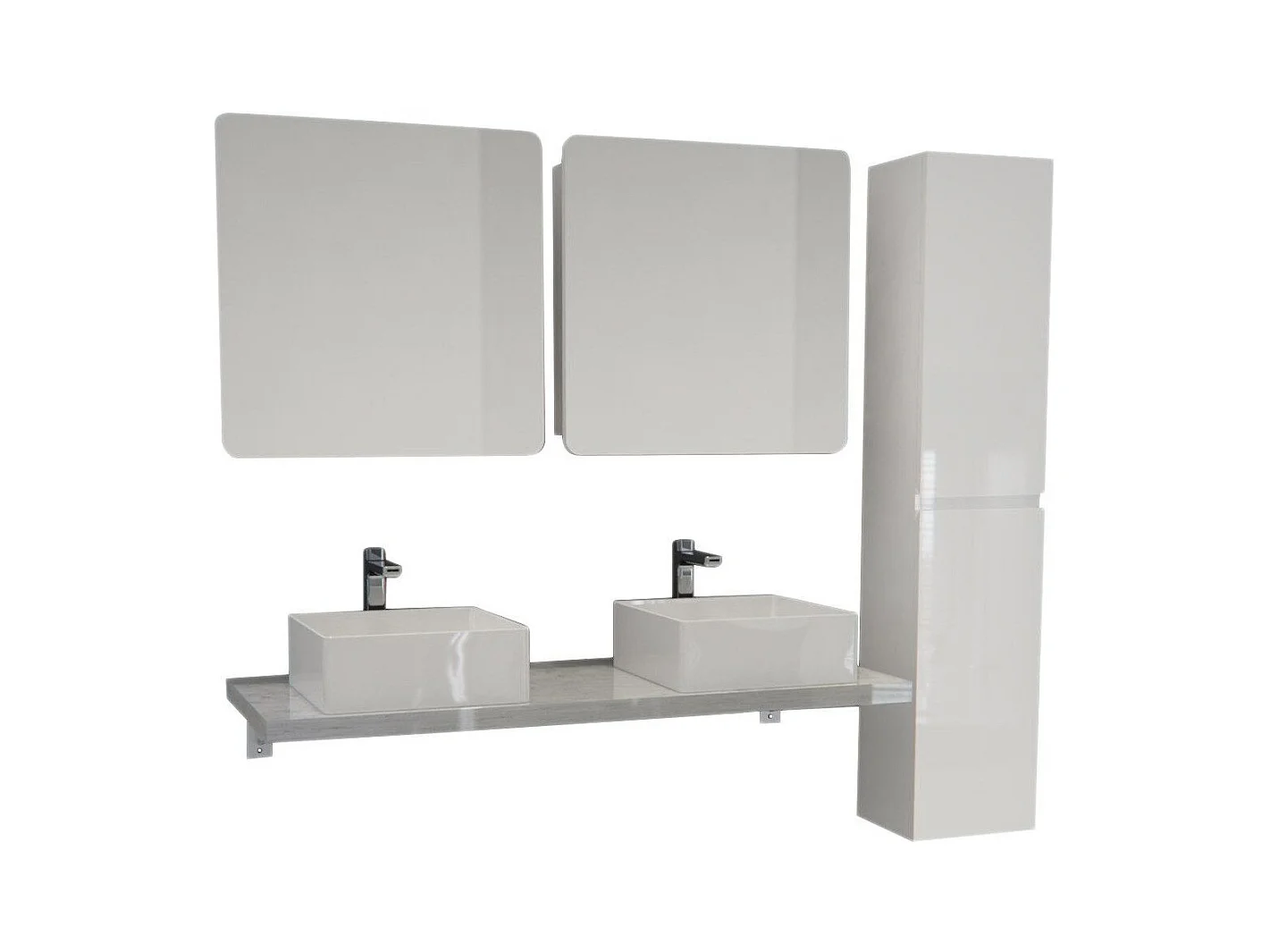 Doppelschrank + Waschbecken + Kleiderschrank + WILL-Säule