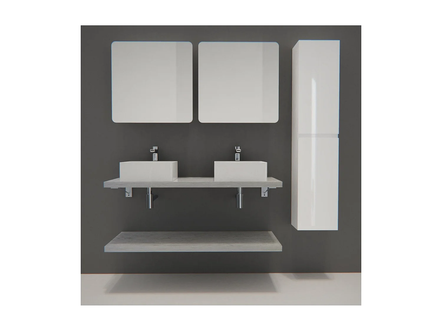 Dubbele unit + wastafel + kledingkast + WILL-kolom