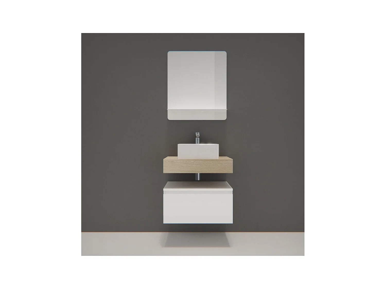 Enkele unit + wastafel + WILL spiegel