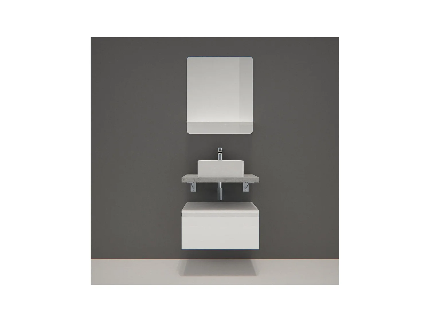 Enkele unit + wastafel + WILL spiegel