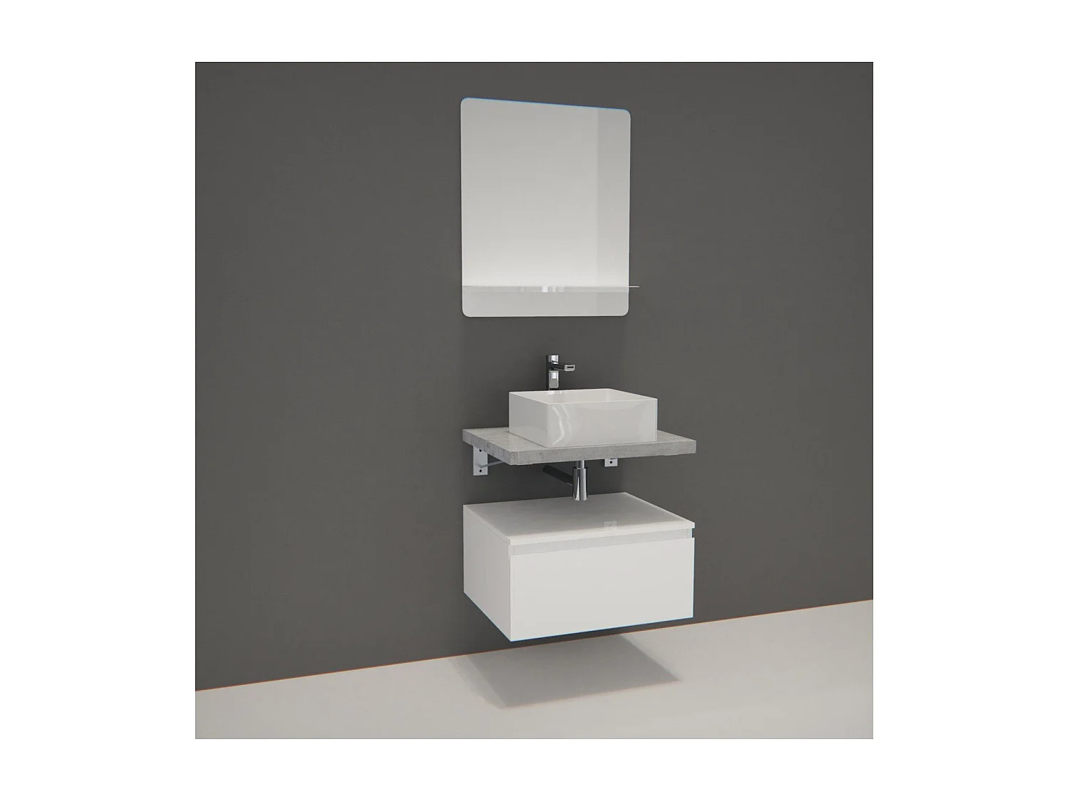 Enkele unit + wastafel + WILL spiegel