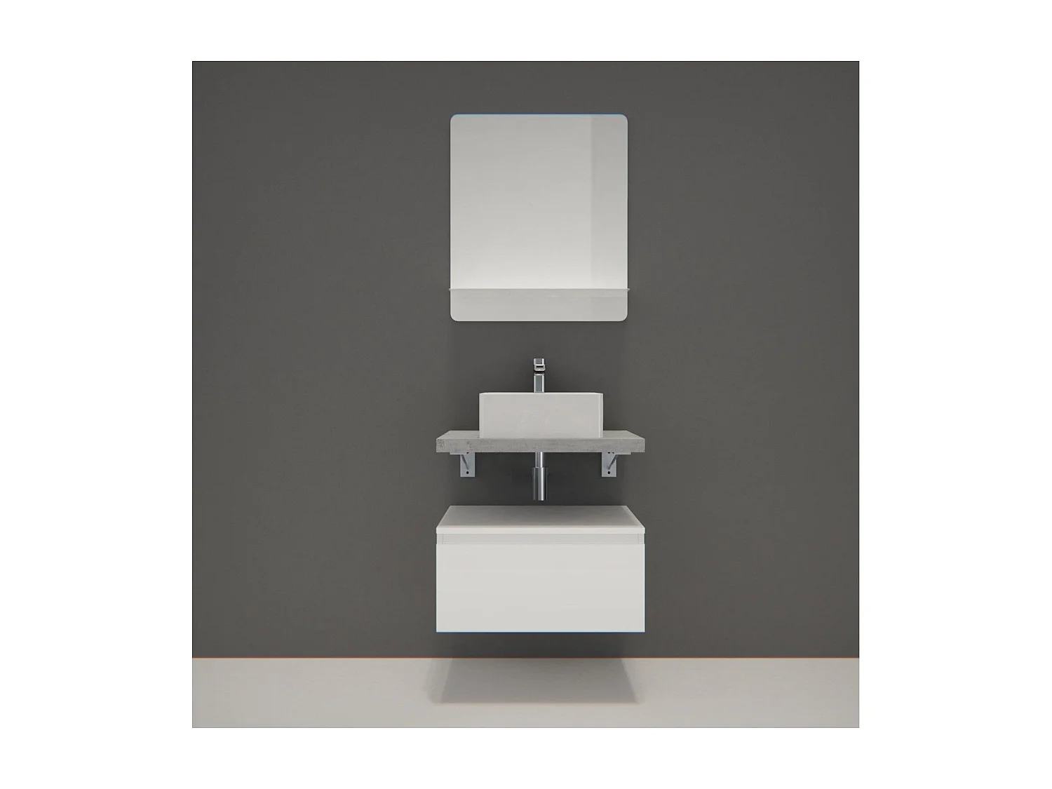 Enkele unit + wastafel + WILL spiegel