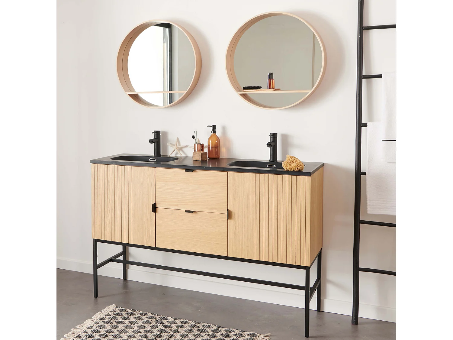 STUDIO Doppelwaschtisch + Spiegel