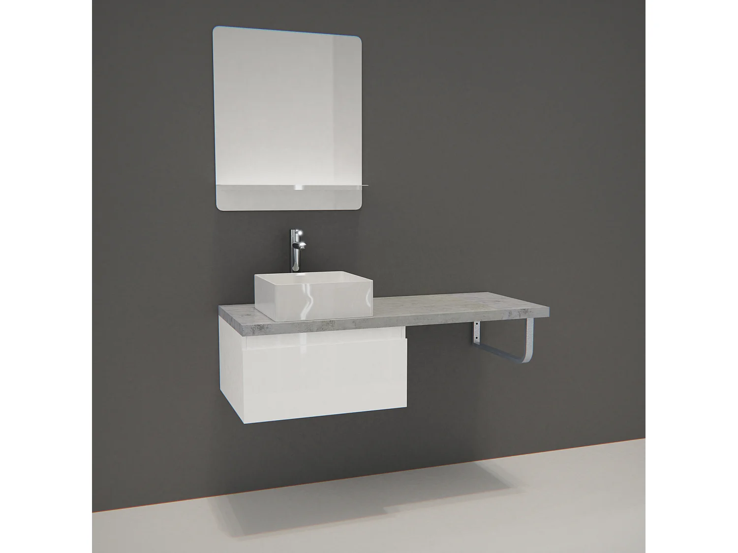 Enkele unit + wastafel + WILL spiegel