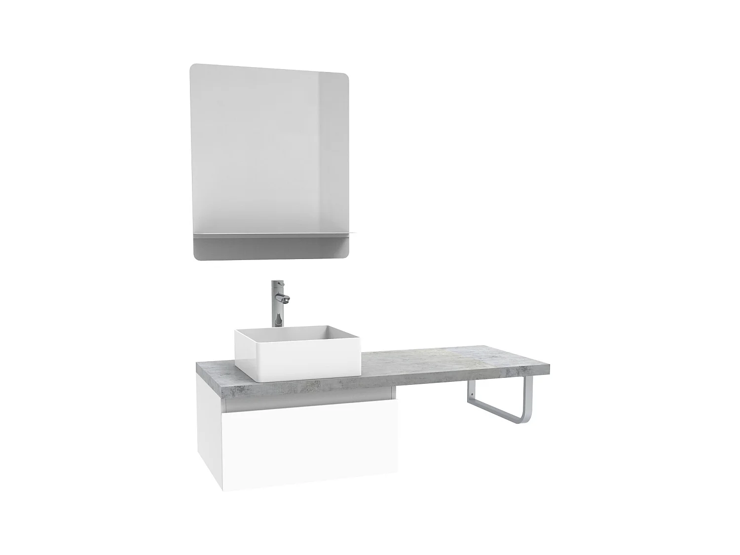 Enkele unit + wastafel + WILL spiegel