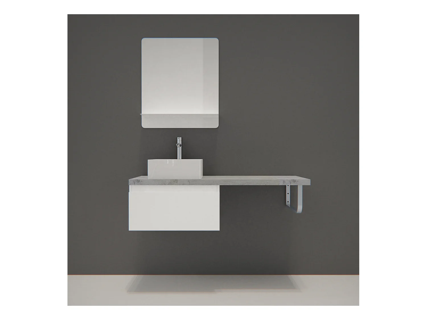 Enkele unit + wastafel + WILL spiegel