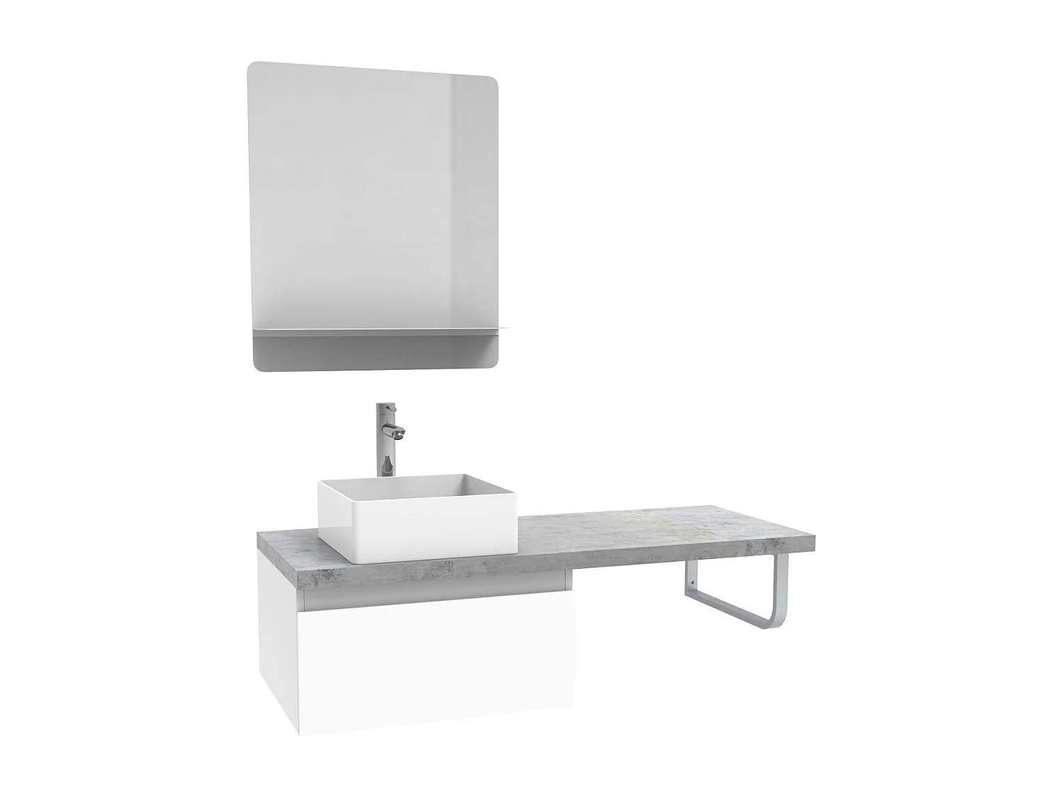 Mueble individual + lavabo + espejo WILL