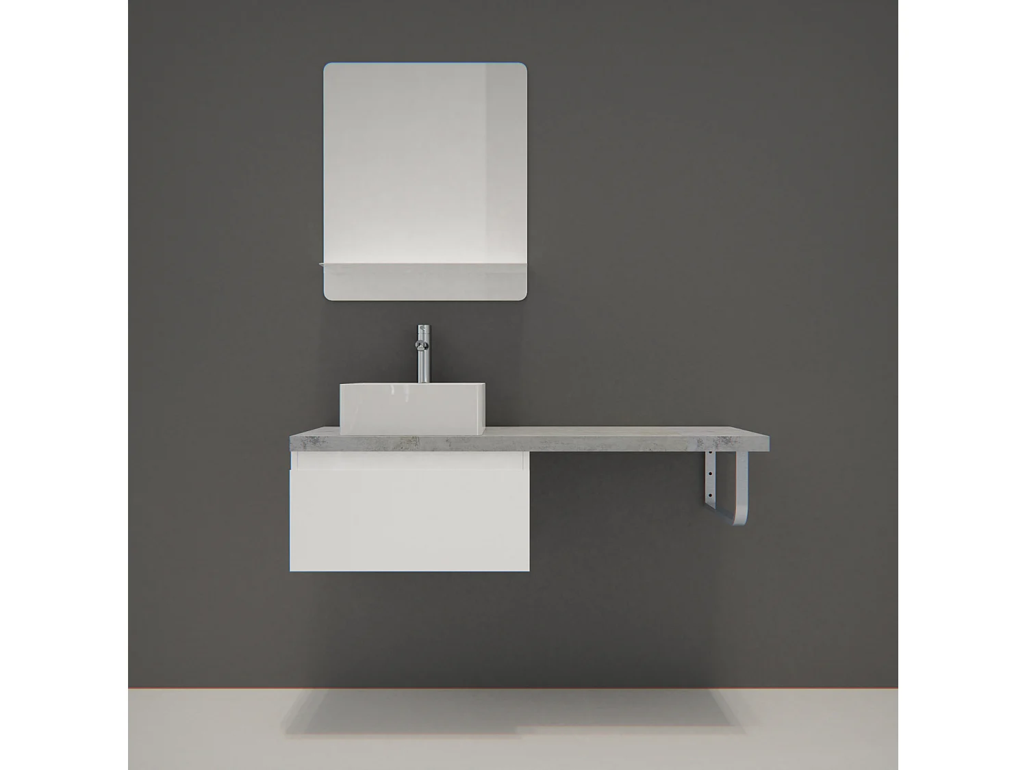 Mueble individual + lavabo + espejo WILL