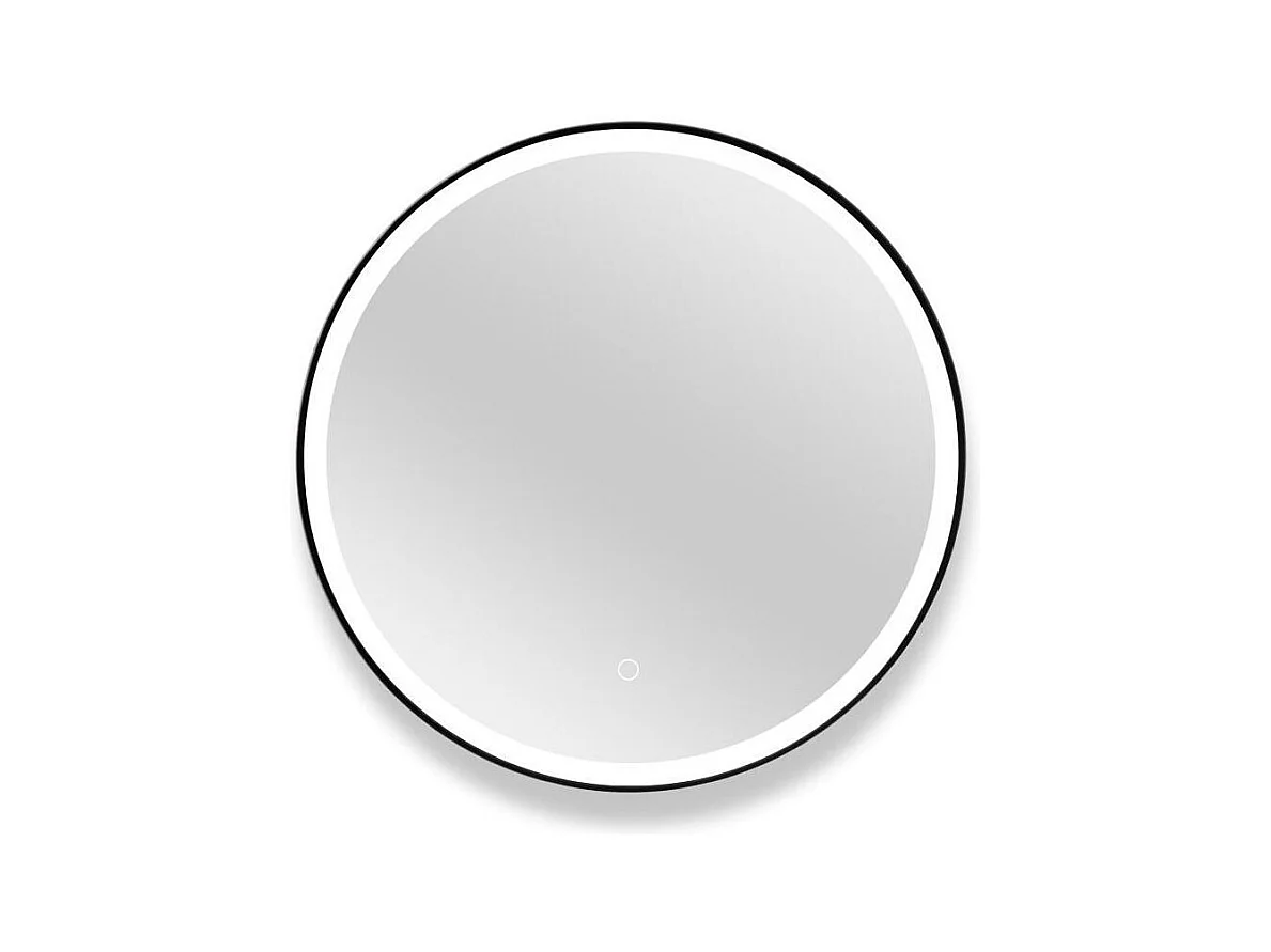 Runder LED-Spiegel D60cm mit schwarzem Aluminiumrahmen CLARO