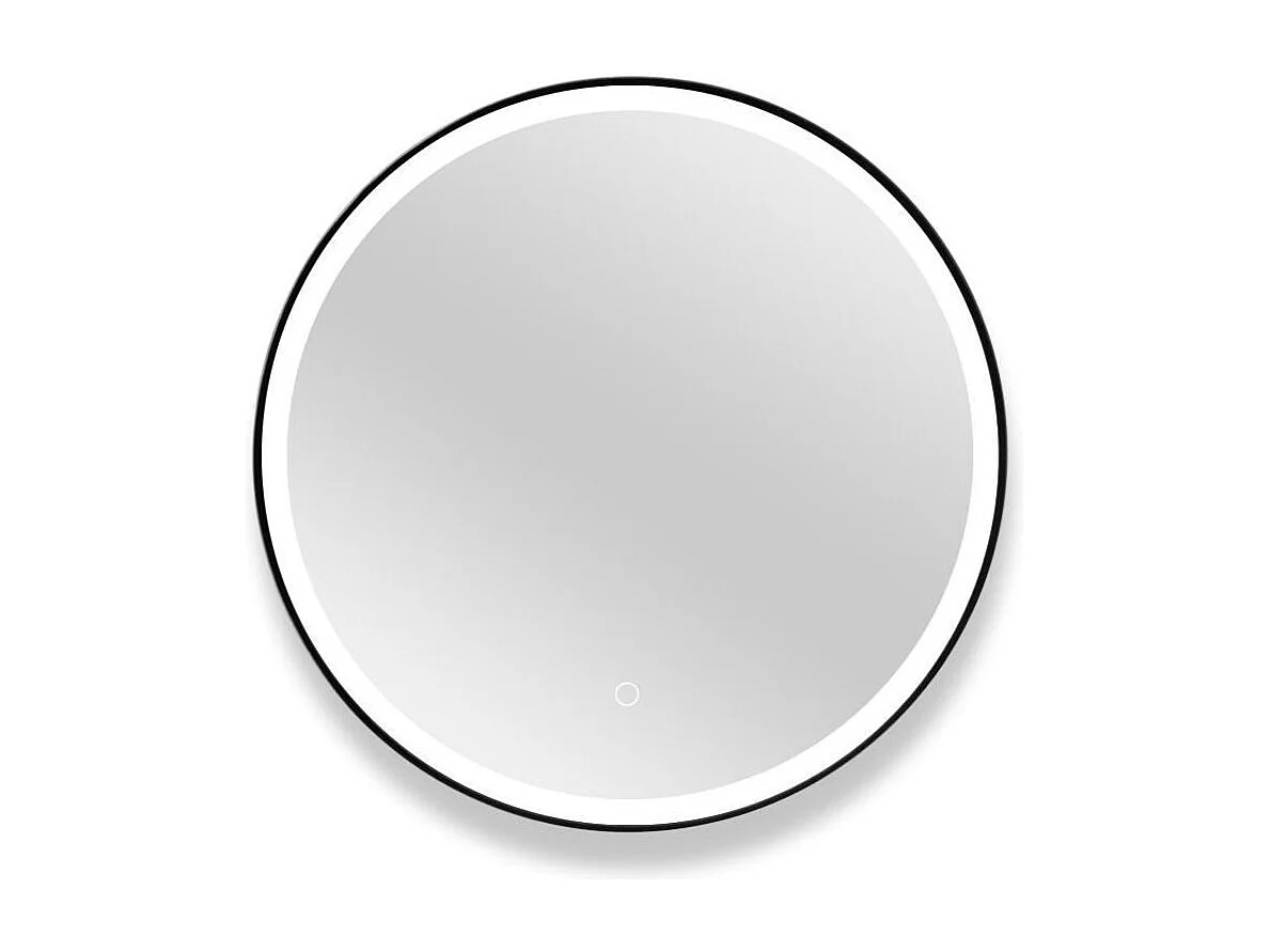 Ronde LED-spiegel D60cm met zwart aluminium frame CLARO